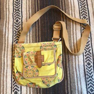 ⭐️ Fossil Yellow Mandala Canvas Crossbody Bag